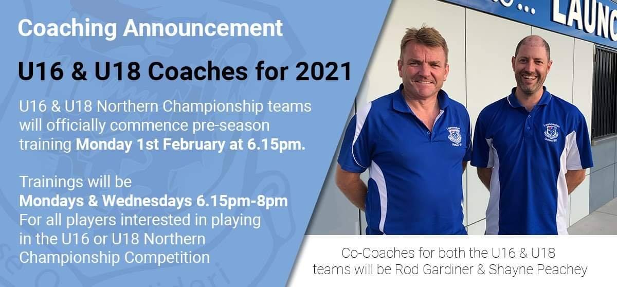 2021 U16 and 18 coaches
